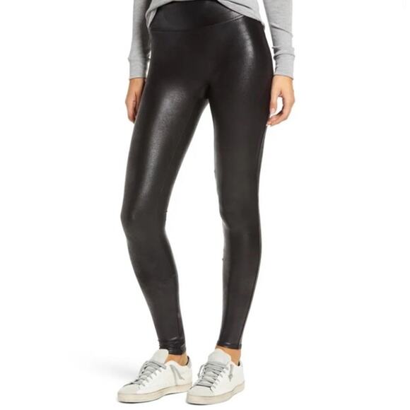 Spanx Black Faux Leather High Rise Leggings - Picture 4 of 12